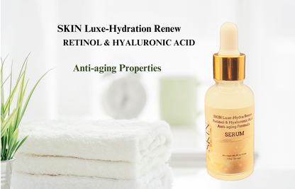 SKIN Luxe- Hydra Renew RETINOL & HYALURONIC ACID Anti-aging Formula Serum